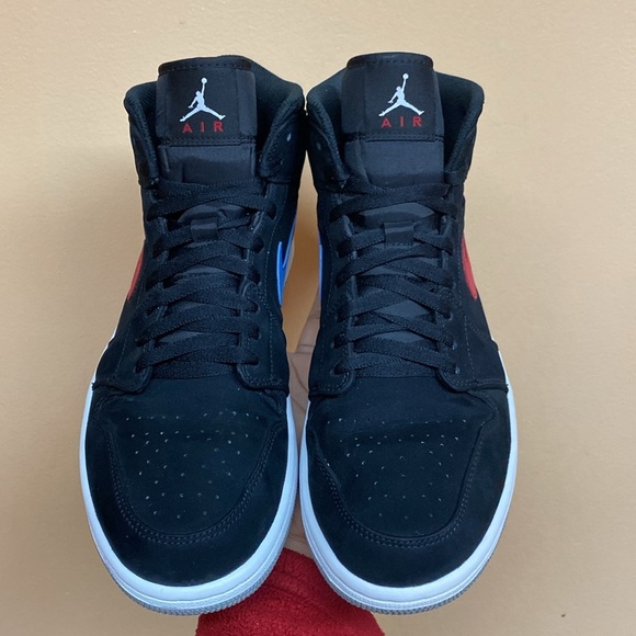 Air Jordan 1 Mid Multi Color Swoosh Black 554724-065 - Picture 4 of 16